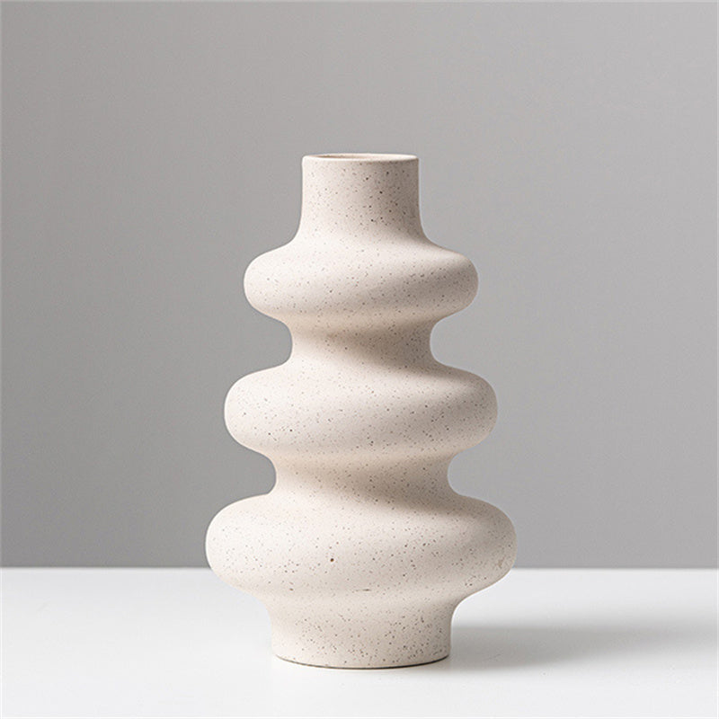 Frosted Grain Ceramic Spot Vase Arrangement